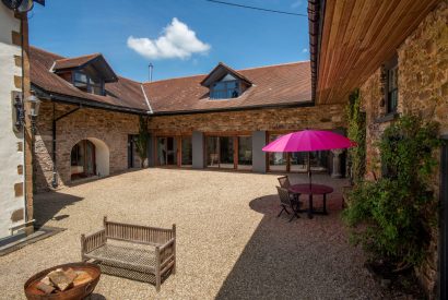 The courtyard at Chulmleigh Manor, Devon