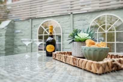 The outdoor space at Driftwood House, Dorset