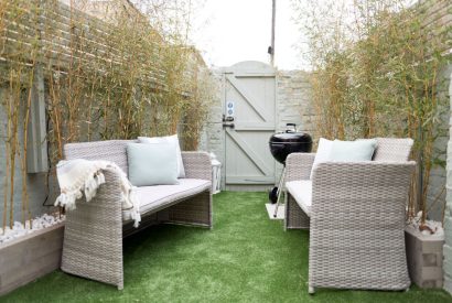 Outdoor seating at Driftwood House, Dorset