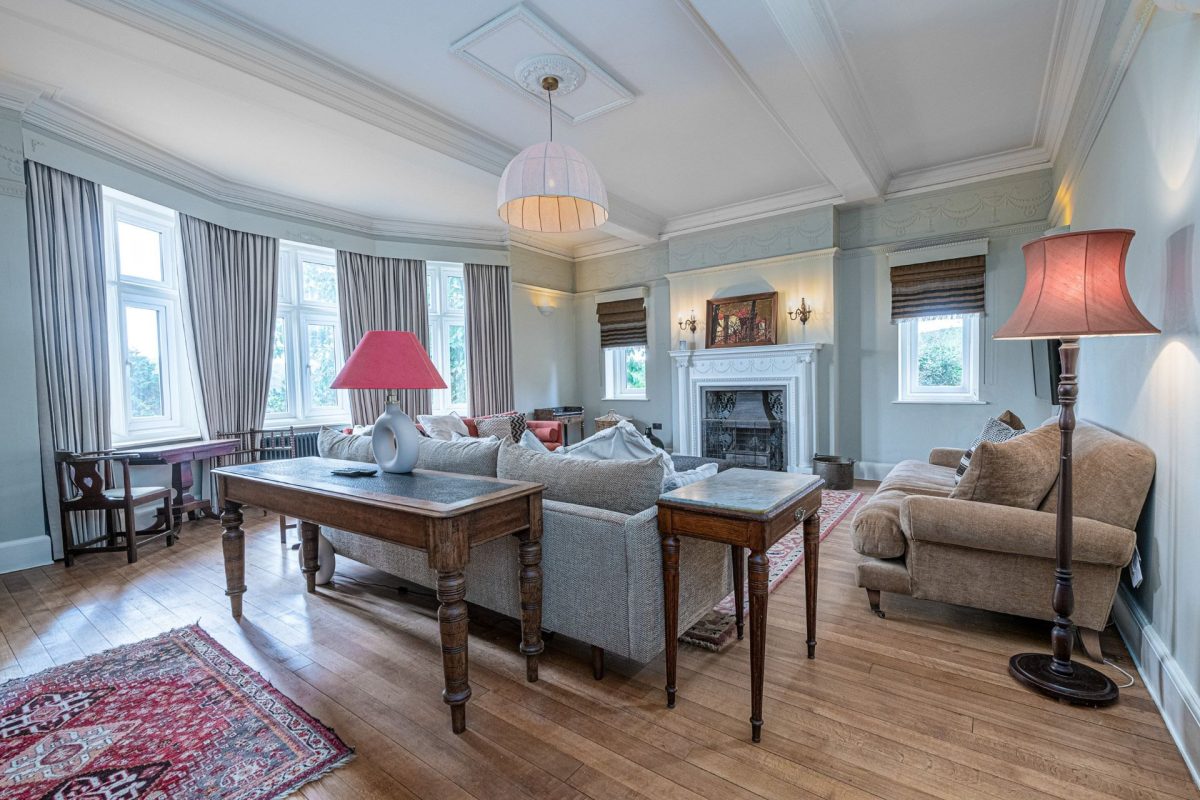 The drawing room at Plas Glan Menai, Anglesey
