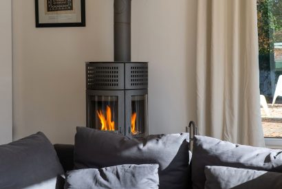 The log burner at Southwoods, Hampshire