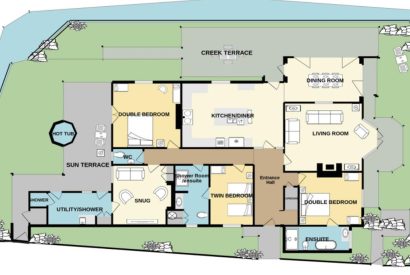 The floor plan of Sea Island, Cornwall