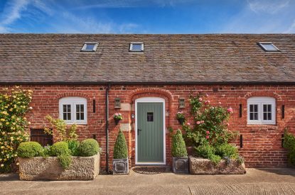 The front door of The Luxury Barn, Peak District