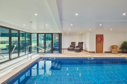 The swimming pool at Big Barn, Welsh Borders