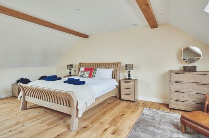 A double bedroom at Big Barn, Welsh Borders