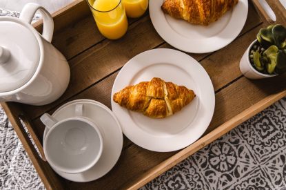 Breakfast on a tray at Luxury Penthouse, Cotswolds