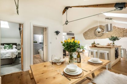 The dining table at Luxury Penthouse, Cotswolds