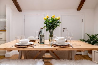 The dining table at Luxury Penthouse, Cotswolds