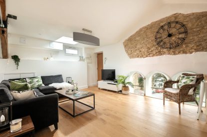 The open plan lounge at Luxury Penthouse, Cotswolds