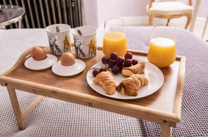 Breakfast in bed at Rose Cottage, Isle of Wight