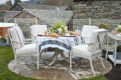 The outdoor dining table at Beatrix Cottage, Lake District