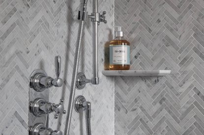 The shower at Beatrix Cottage, Lake District