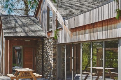 The exterior of the spa facilities at The Shippon Cottage, Lake District