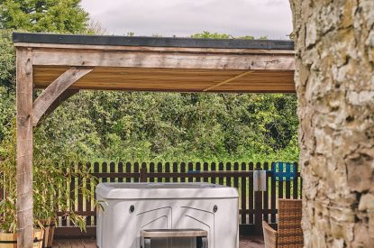 The hot tub at Victoria Lodge, Welsh Borders