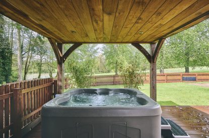 The hot tub at Albert Lodge, Welsh Borders