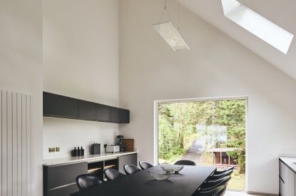 The dining table at Munro Cabin, Loch Lomond