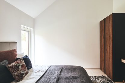 A double bedroom at Munro Cabin, Loch Lomond