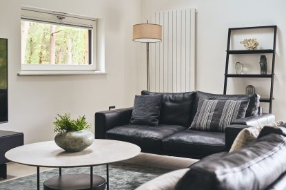 The living room at Munro Cabin, Loch Lomond
