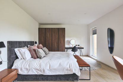 A double bedroom at Stag Cabin, Loch Lomond