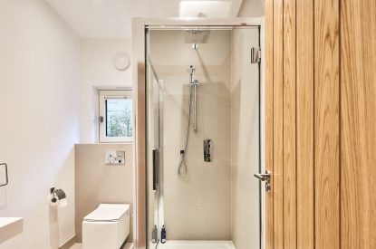 A bathroom at Stag Cabin, Loch Lomond