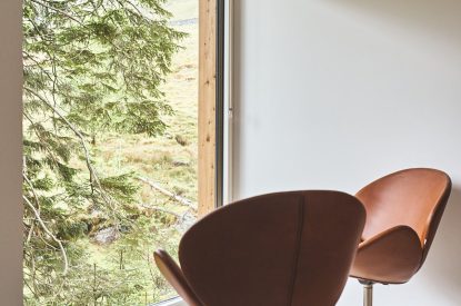 The view from the bedroom at Stag Cabin, Loch Lomond