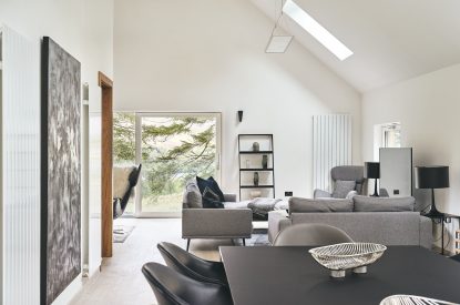 The living space at Stag Cabin, Loch Lomond