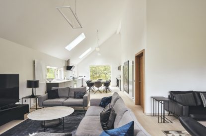 The living room at Stag Cabin, Loch Lomond