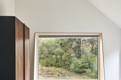 A bedroom view at Stag Cabin, Loch Lomond