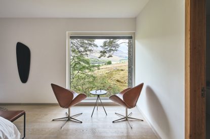 Bedroom view Stag Cabin, Loch Lomond