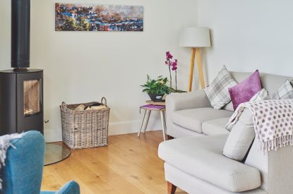 The living room at Lower Tumble Cottage, Shropshire Hills