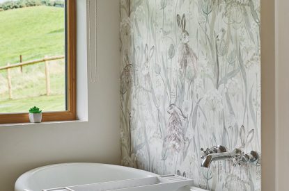A bathroom at Lower Tumble Cottage, Shropshire Hills