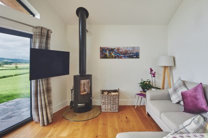 The living room at Lower Tumble Cottage, Shropshire Hills