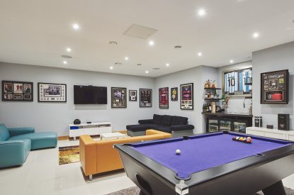 The games room at Woodland House, Worcestershire