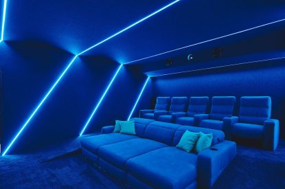 The cinema room at Woodland House, Worcestershire