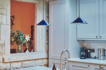 The kitchen at Ember Cottage, Cotswolds