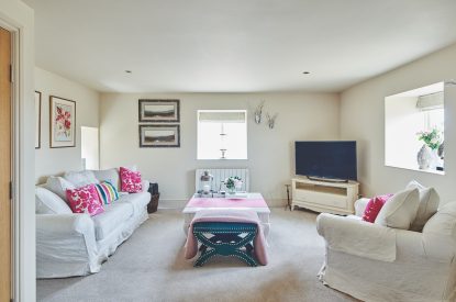 The living room at Horseshoe House, Peak District