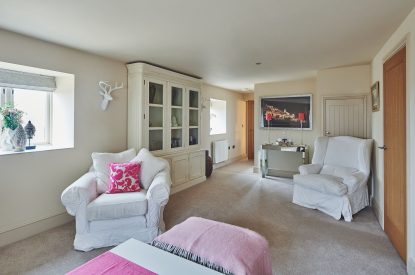 The living room at Horseshoe House, Peak District