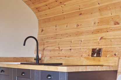 The kitchen sink at Peak Cabin, Peak District