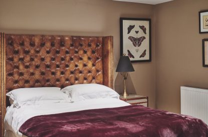 The bed at Hophouse Cottage, Peak District