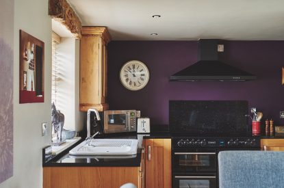 The kitchen at Green Pastures Cottage, Peak District