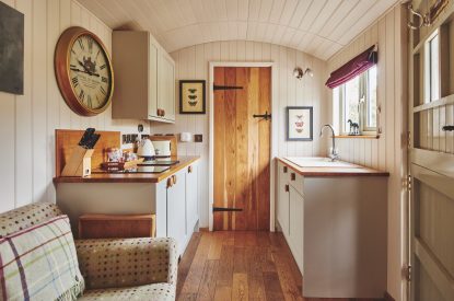 The kitchen area at Eagles Hut, Peak District