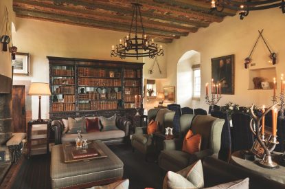 The living room at Ogilvie Castle, Cairngorms