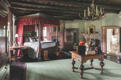 A double bedroom at Ogilvie Castle, Cairngorms