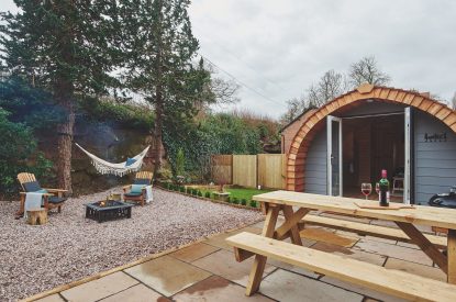 The garden and exterior of Hidden Orchard, Cheshire