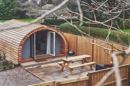 The exterior and garden of Hidden Orchard, Cheshire