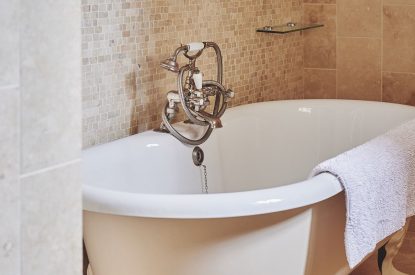 A roll top bath at Heron House, Peak District