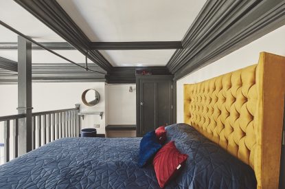 The bedroom at The Vault, Norfolk