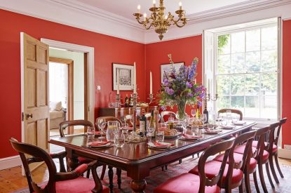The dining room at Georgian House, Devon