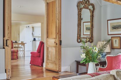Doorways to the living room at Tennyson House, Cotswolds