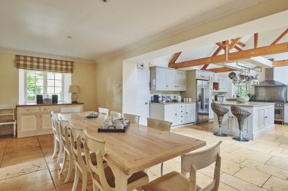 The kitchen and dining room at Tennyson House, Cotswolds